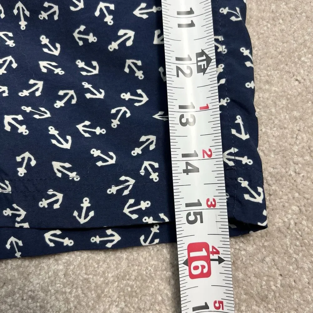 J.Crew  100% Nylon Men’s 32 Anchor‎ Print Shorts Pockets Drawstring